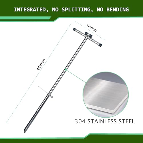 KAXIWEI 40 Inch Soil Sample Probe 304 Stainless Steel, Soil Sampler Probe Tubular with Ejector and Foot Pedal for Soil Sampling Plant Care/Garden/Agriculture/Golf Course/Farm - size: 40 Inch