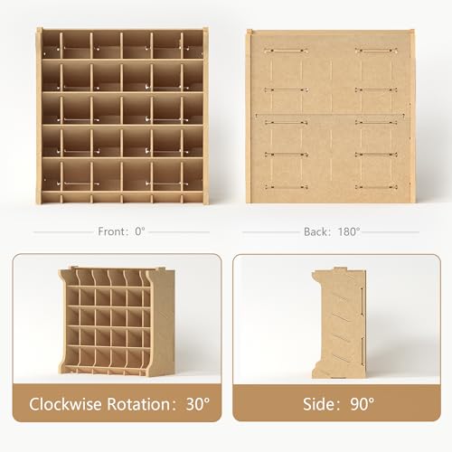 Paint Rack Organizer for 30 Bottles, Craft Supplies Storage, MDF Material, Tools Storage Suitable for Tamiya Paints, Miniature Model Paint Set GK9 - size: 30 Holes Paints