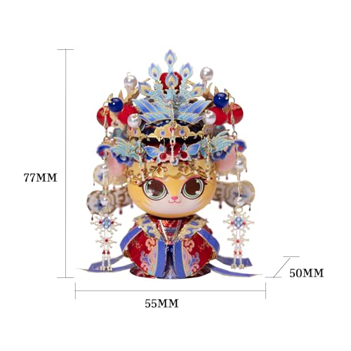 MU 3D Metal Puzzle for Adult Cat Couple,Chinese Bridal and Bride Figure Bride Groom Figurine Model Kits Brain Teaser Love Wedding Gift Home Desk Decor - style: Cat Couple