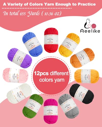 Aeelike Crochet Kit for Beginners Adults Kids, Complete Crochet Set, Winred - color: Wine Red