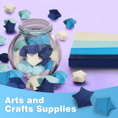 FoDau770 Solid Color Star Paper Strips - 1080 Sheet, Blue Series - color: Solid Blue Series