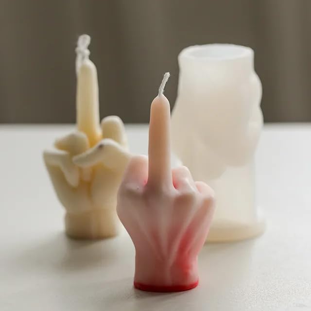 Candle Molds - Silicone Mold for Candles Making, DIY 3D Moulds for Soy Wax, Beeswax, Scented Candle, Valentine's Day Gifts (Finger) - color: Finger
