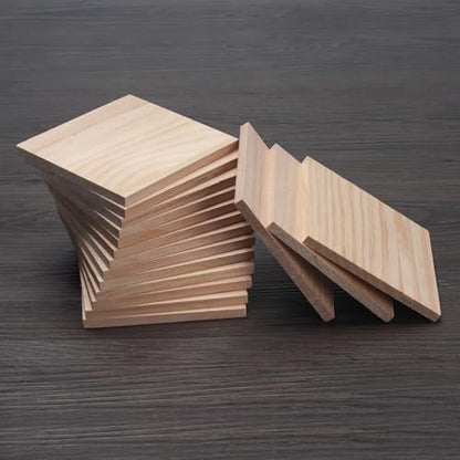 4″ X 4″ Wood Squares Wooden Blocks for Crafts 1/4″ Thick, Blank Wood Blocks Pieces Planks for Crafting, Unfinished Wooden Board for Paintings, DIY Plaques & Signs, Woodworking, Architectural Models - size: 4″x4″x1/4″ - 16PCS