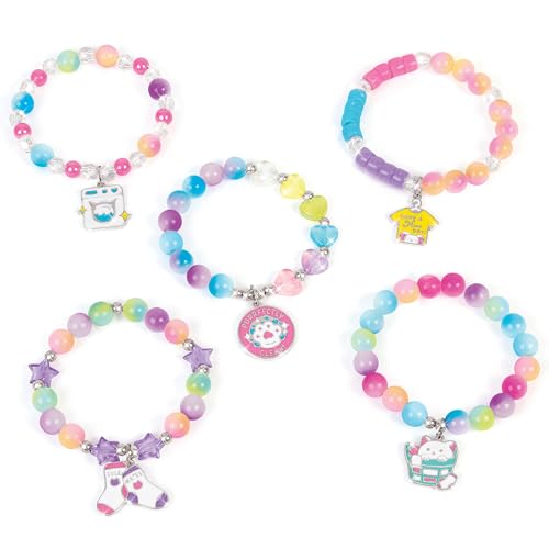 Make It Real: Purr-FECT Wash 'N Bead Bracelets - 141pc, DIY Jewelry Craft Kit, Design-Make 5 Charm Bracelets, Spin to Style, Bead Cleaning, Kids 8+