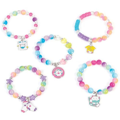 Make It Real: Purr-FECT Wash 'N Bead Bracelets - 141pc, DIY Jewelry Craft Kit, Design-Make 5 Charm Bracelets, Spin to Style, Bead Cleaning, Kids 8+