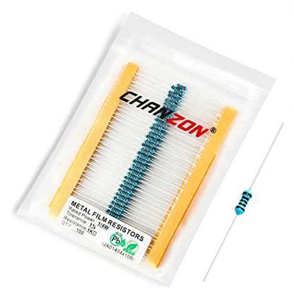 Chanzon 100pcs 1/4W (0.25W) 1000 Ω ohm Metal Film Fixed Resistor - size: [1-4ZC04] 1K ohm