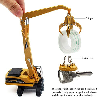 Tipmant Alloy Die-cast Vehicle Model Toy Material Handling Diecast Crane Engineering Truck Metal Durable Kids Birthday Gift Scale1:87 - color: Yellow 1