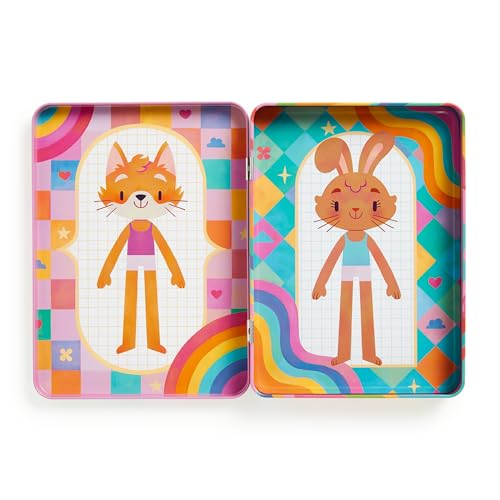 Mudpuppy - Rainbow Fashion Magnetic Tin Play Set for Kids