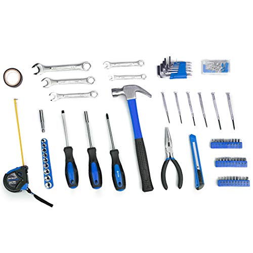 CARTMAN 148-Piece Automotive And Household Tool Set, Blue Repair Kit Case - color: Blue