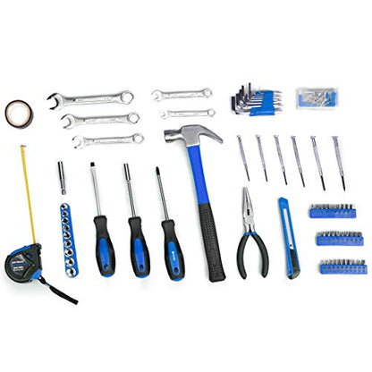CARTMAN 148-Piece Automotive And Household Tool Set, Blue Repair Kit Case - color: Blue