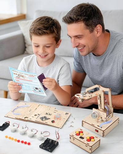 Robot Arm Kits, Robotics for Kids Ages 8-12 14-16 STEM Toys, DIY Science Experiment Engineering Building Circuits Projects, Birthday Gifts for 9 10 11 13 14 15 16+ Year Old Boys Girls Teens Adults