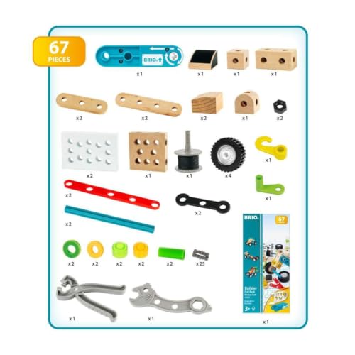 BRIO Builder Pullback Construction Set - Learning, Building and Educational Toys for 3 Year Olds and Up - style: Pullback Set