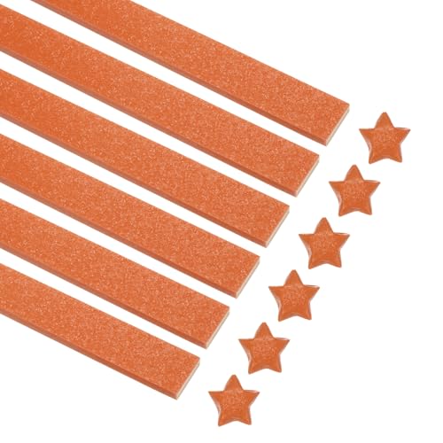MECCANIXITY 360 Sheets Origami Paper Glitter Stars Papers Dark Orange Fold Paper for Beginner Arts Crafts Projects,0.4 x 9.3 Inch - color: Dark Orange, size: 0.4 x 9.3 Inch