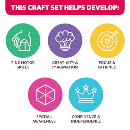Poke-In Craft Flower Crowns, Poke Art for Kids Ages 4-8, Punch Tufting Kit - color: Flowers