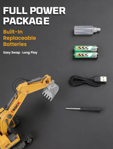 Spray Kids RC Excavator Toy 13-Channel with Sound & Light 60 mins Playtime - style: RC Excavator