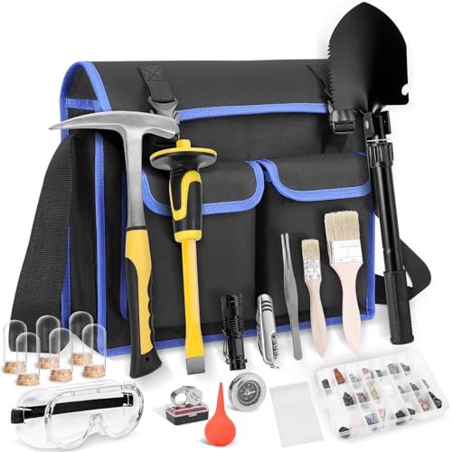 25 PCS Geology Rock Pick Equipment Kit 28 oz. Masonry Hammers