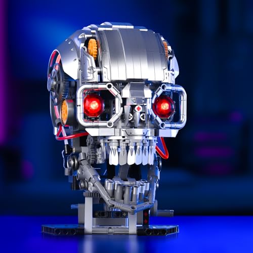 SATHIBI Mechanical Skull Building Set for Adult,Skeleton Head Building Blocks Toys,Buildable Horror Display Model,Collectible Decor for Home or Office,Gift for Men Boys 8-14(1099pcs) - style: Mechanical Skull