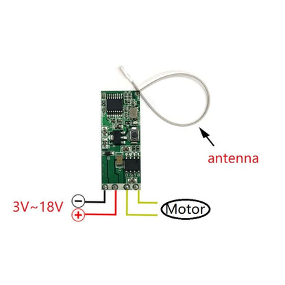 5V 6V 12V DC Motor Forward Reverse Controller Module 2A, 3V-16V RF 433MHz Wireless Remote Control Switch for Mini DC Motors & Small Actuators - style: 2 x Motor Control Module + 2 x Transmitter