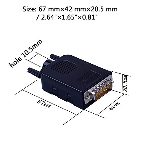 2PCS DB15 Solderless Serial to 15 pin Terminal Male Female Adapter - style: Male+Female