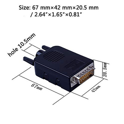 2PCS DB15 Solderless Serial to 15 pin Terminal Male Female Adapter - style: Male+Female
