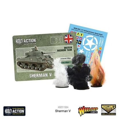 Wargames Delivered - Warlord Games Bolt Action Sherman Tank - British Army 28mm WWII Miniature Tank Set for Tabletop Wargaming - color: Sherman V