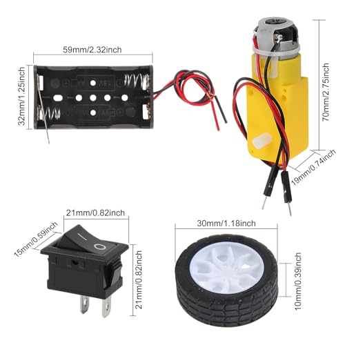 DC Motors Kit DIY Science Projects DC Motor Kit 3V-12V 25000RPM Mini Electric Hobby Motors with Plastic Gears, Battery Holder, Boat Rocker Switch, Shaft Propeller - color: B kit