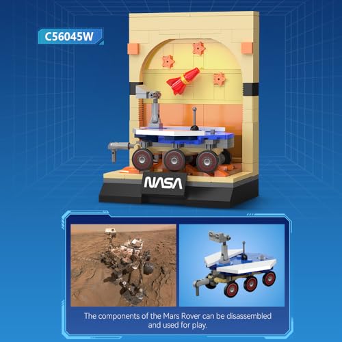 CaDA C56045W NASA Space Exploration Building Block Set, Including Mars Rover, Rocket and Space Station, 192-piece Aerospace-Themed Assembly Model, Suitable for Ages 14+ - color: C56045w