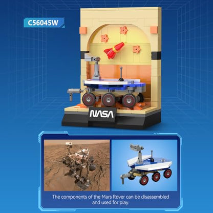 CaDA C56045W NASA Space Exploration Building Block Set, Including Mars Rover, Rocket and Space Station, 192-piece Aerospace-Themed Assembly Model, Suitable for Ages 14+ - color: C56045w