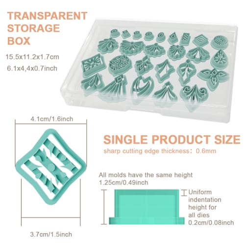 26pcs Polymer Clay Cutter Set Bohemian Earring Shape Cutters PLA Plastic Clay Tools for Jewelry Making Professional DIY Craft Kit Size 0.5-1.5 Inches - color: Bohemia