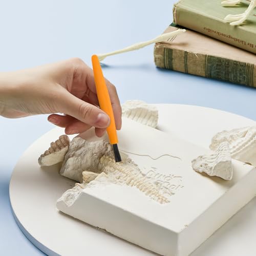 VOSAREA Kids Dig Kit 3 Sets Excavation Tool Kit with Hammer Chisel Brush Scraper Magnifying Lens for Gemstone Digging Archaeology Play Hands-on Learning