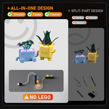 LIGHTAILING Light for Lego-10349 Happy Plants - Led Lighting Kit Compatible with Lego Building Blocks Model - NOT Included The Model Set - style: (Only Light) 10349 Happy Plants