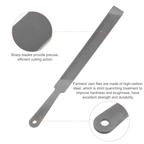 HARFINGTON Farmers Own Files 6 Inch High Carbon Steel Single Cut Flat Hand Rasp File for Deburring and Removing Material - size: 6 Inch