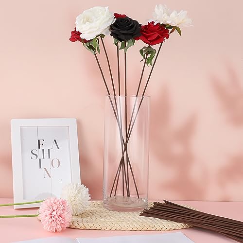 120 Pack Floral Wire Stems for Paper Flower Crafts - 2 Gauge, 16 Inch Artificial Wreath Making Supplies (Brown) - size: 2 Gauge Brown