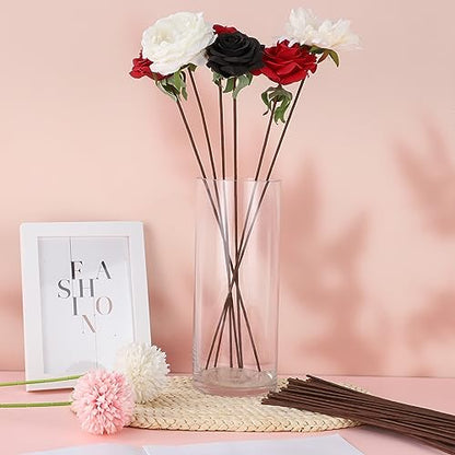 120 Pack Floral Wire Stems for Paper Flower Crafts - 2 Gauge, 16 Inch Artificial Wreath Making Supplies (Brown) - size: 2 Gauge Brown
