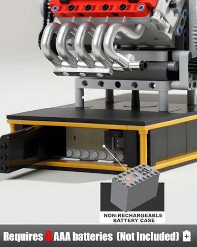 V8 Engine Building Kit that Runs with Motor and Battery Powered