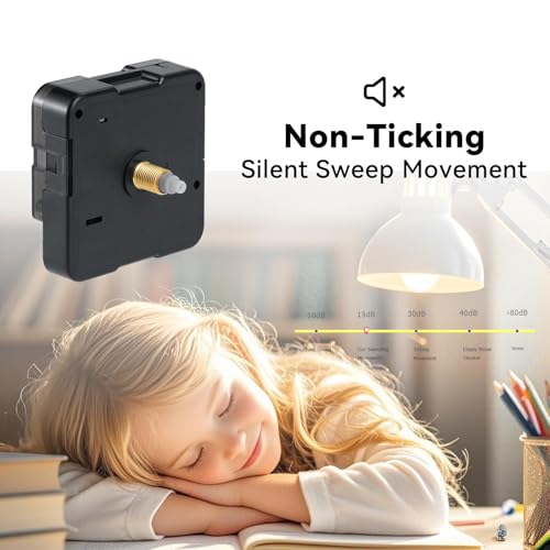 Roymnie Clock Mechanism Replacement Battery Operated Silent Short Shaft Kit - size: 22mm
