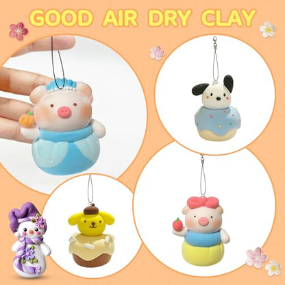 Air Dry Clay, 12 Packs Molding Clay, Foam Clay, Non-Sticky Soft Lightweight Clay for Kids, Age 3-12, Perfect for Arts Crafts, Pink - color: Pink