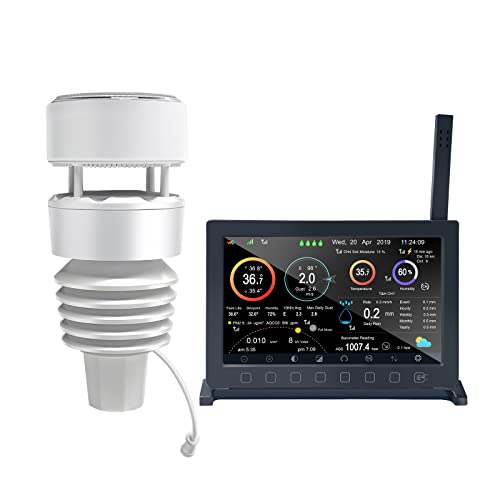 ECOWITT Wittboy Pro Weather Station HP2564, with 7 Inch HP2560 TFT Display Console and WS90 Outdoor Weather Sensor, Supports WU/WeatherCloud/Wow/Ecowitt Servers,915 MHz - style: HP2564BU