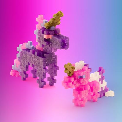 PLUS PLUS Unicorn Tube, Glitter Mix - 3D Animal Figure Building Block Set - color: Glitter Mix