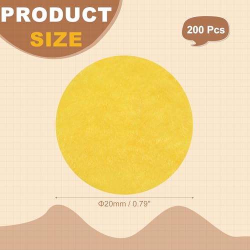PATIKIL Round Felt Circles for Crafts 20mm/0.79" Pre Cut 200Pcs - color: Yellow, size: 20mm