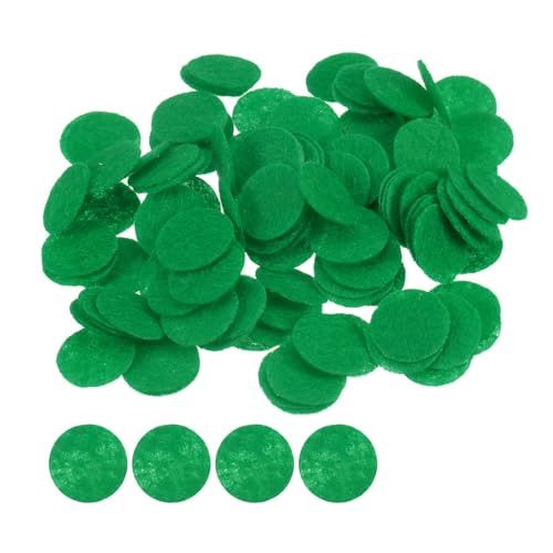 HARFINGTON 200pcs Round Felt Circles, 15mm 5/8" Pre Cut Felt Craft Pads Non-Woven Mini Felt Fabric Circles for DIY Sewing Handcraft Cut Projects Craft Finishing, Green - color: Green, size: 15mm