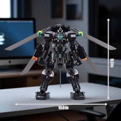 HIGH GODO Armed Mech Robot Transforming Building Blocks Set for Adults,City Warrior Justice Hero Soldier Mech Model Building Kit, Cool Creative Robots Toys Gift for Teens, 545 Pieces - style: Armed Mech