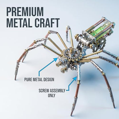 3D Metal Puzzles for Adults Teens-160+Pcs-Mechanical Spider Bee Insect Models-3 Hours to Build-Ideal for Birthday Gifts and Decorations(Mechanical Spider F) - style: Mechanical Spider F