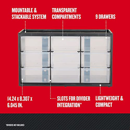 CRAFTSMAN Storage Organizer Bin System, 9 Compartment, Plastic (CMST40709) (Pack of 2) - size: 9 Bins (Pack of 2), style: 9 Bins