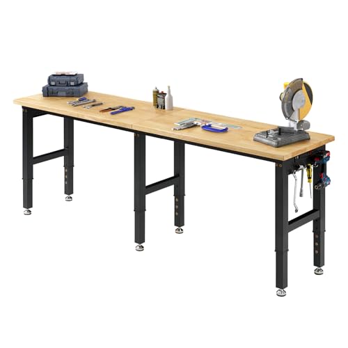 SPECRAFT 72-Inch Black Adjustable Heavy-Duty Workbench - color: Black, size: Standard/72"x24"
