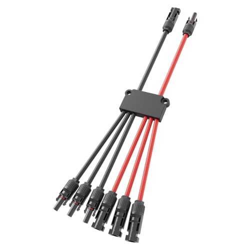 Solar Panel Connector 6 to 2 Solar Y Branch Connectors PV Panels Parallel Connectors Kit Adapter Waterproof Wire Plug Tool for Solar Panel(1 Pcak MF/FFFMMM) - color: 1 Pack, size: 6 to 2