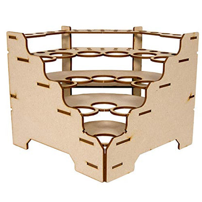 The Broken Token Modular Paint Rack w/ 35mm Holes - 90° Wedge - Multiple Organizer for Paint Bottles, Pots, and Brushes in Tiered Layout - Customize Your Pieces with Easy Organization & Access - style: 90° Wedge 35mm holes