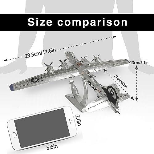 Piececool 3D Metal Puzzles, American Military Airplane Model Building Kits for Adults DIY Assembly Brain Teaser Puzzle, Best Gifts & Desk Decor. - style: B-29 Bomber