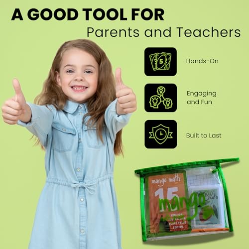 MANGO Math 15® - Math Flash Cards - Educational Math Games for Kids - Addition, Subtraction, Place Value Play & Learning Kit -2nd 3rd 4th Grades - Kids 6-12 - Set of 15 Games - English Version - size: English Version, style: Addition Subtraction