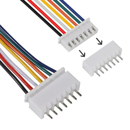 ACEIRMC 10Pairs JST-XH Connector Kit, XH 2.54mm 7 Pin Header Male and Female Connectors Plug Adapter with Flat Wire Cable 200mm 26AWG Compatible with JST XH (7P) - color: 7P